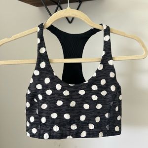 Outdoor Voices Doing Things Sports Bra Black Polka Dot